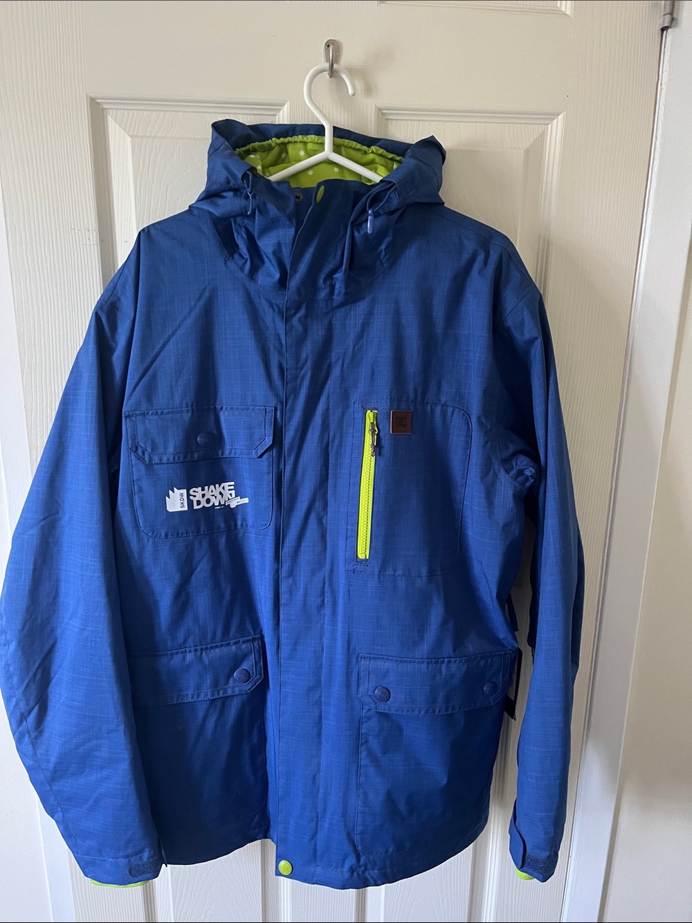 DC Blue Jacket with Neon Yellow Zip Accent